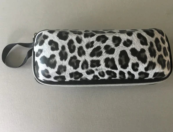 Square Colorful Sunglasses Case with Zipper (Leopard Print)