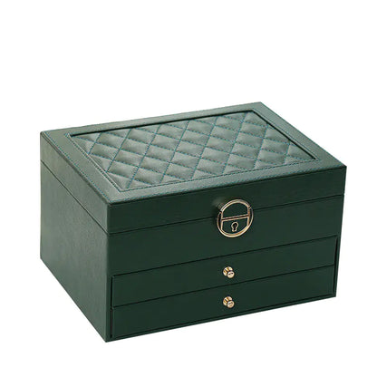 Luxury Jewelry Box with Multi-Function and Lock (3 Layers)