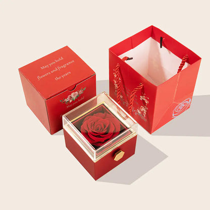 Rotating Rose Gift Box for Proposals and Jewelry
