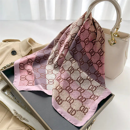 Luxury Floral Letter Scarf 70cm Silk for Professionals