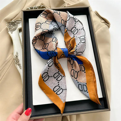 Luxury Floral Letter Scarf 70cm Silk for Professionals