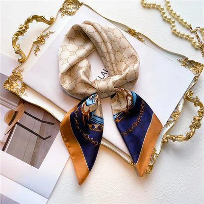 Luxury Floral Letter Scarf 70cm Silk for Professionals