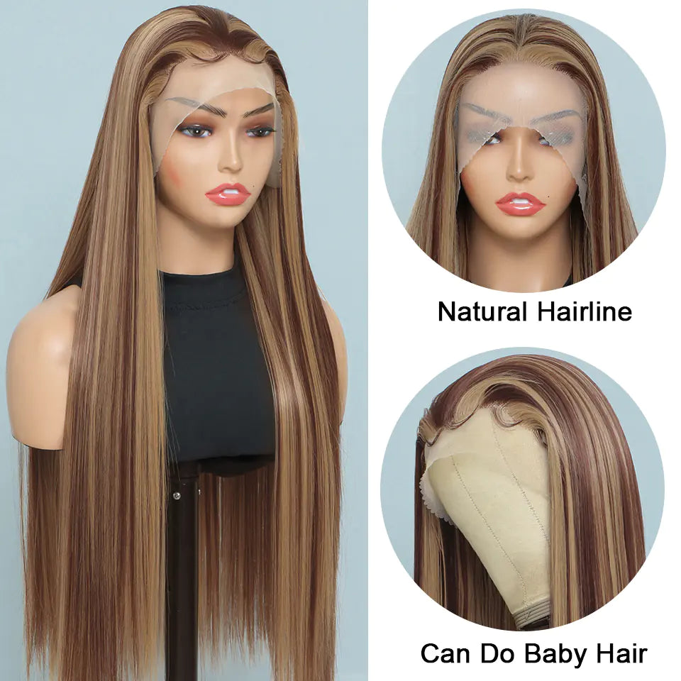 Dyed Gradient Long Straight Hair for European and American Styles