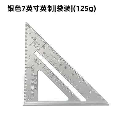 7-Inch Aluminum Metric Angle Ruler with Black Finish