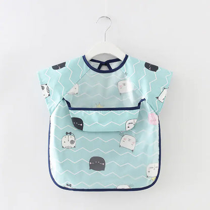 Waterproof Long Sleeve Kids Smock Apron for Eating