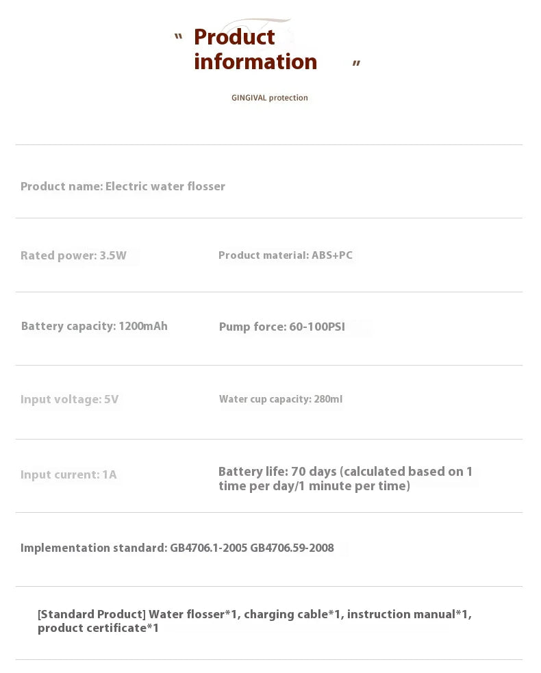 Portable Water Flosser