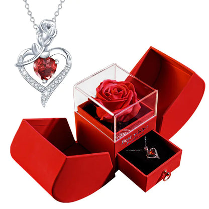 Amazon Preserved Flower Jewelry Box with Necklace