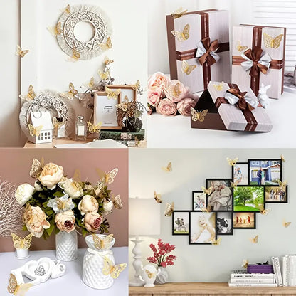 Golden Butterfly Decorations for Cakes and Crafts (72pcs)