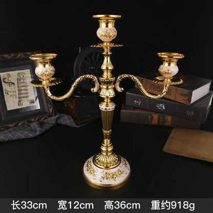 Vintage European Metal Candle Holder for Romantic Dinners