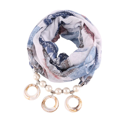 Resin Pendant Circle Necklace with Ethnic Style Cotton