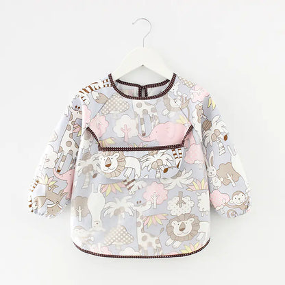 Waterproof Long Sleeve Kids Smock Apron for Eating