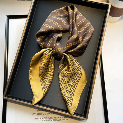 Luxury Floral Letter Scarf 70cm Silk for Professionals