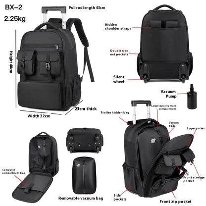 Expandable Airbag Trolley Backpack for Men