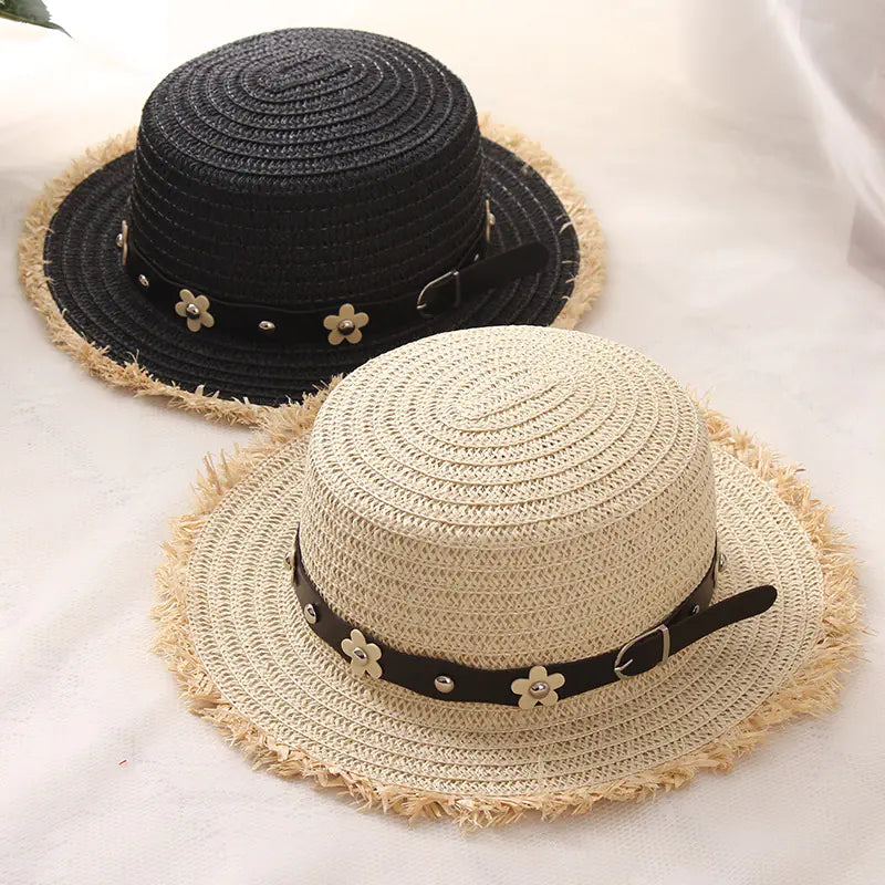 Summer Women's Straw Hat with Decorative Rope Detail