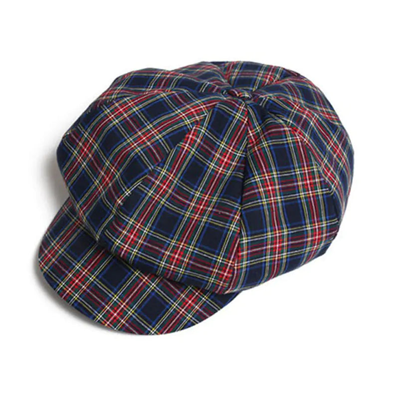 British Style Patterned Newsboy Cap for Artists