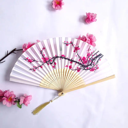 Traditional Chinese Women's Folding Bamboo Silk Fan
