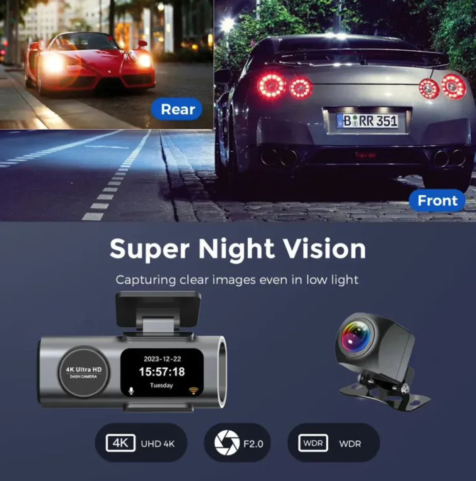 4K WiFi Night Vision Car Security Camera