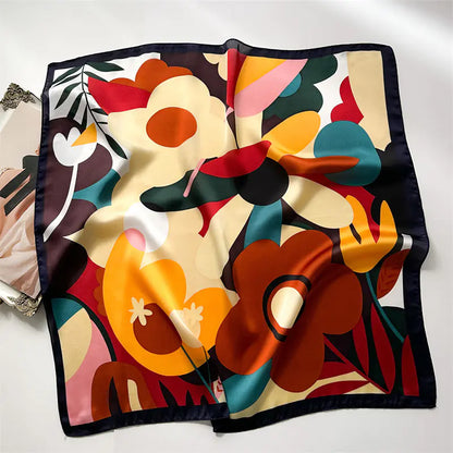 Luxury Floral Letter Scarf 70cm Silk for Professionals