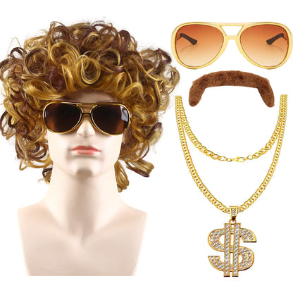 80s Punk Cosplay Tiger King Wig Hat for Men