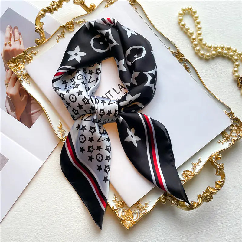 Luxury Floral Letter Scarf 70cm Silk for Professionals