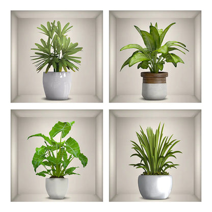 Creative 3D Plant Wall Stickers for Home Decor