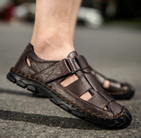 Men's Genuine Leather Non-Slip Beach Sandals