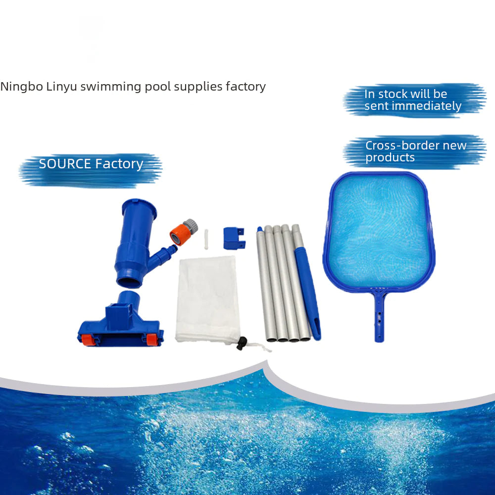 Pool Cleaning Tool Set with Vacuum Cleaner and Net