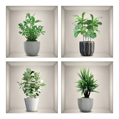 Creative 3D Plant Wall Stickers for Home Decor