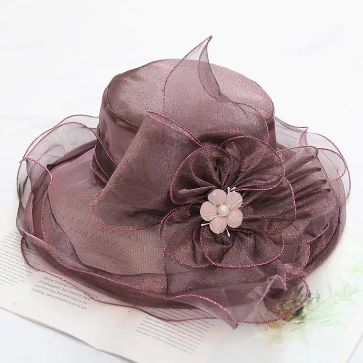 Women's Floral Large Brim Foldable Beach Hat