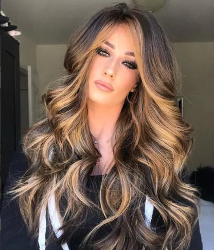 Long Wavy Middle Part Synthetic Hair Wig