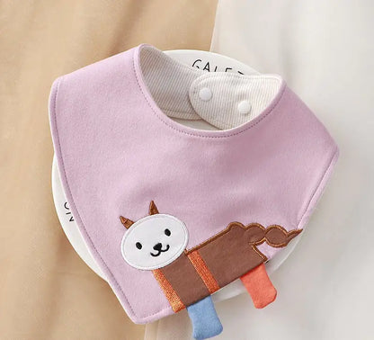 Soft Cotton Cartoon Bib for Newborns