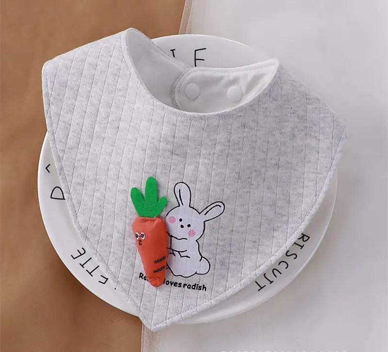 Soft Cotton Cartoon Bib for Newborns