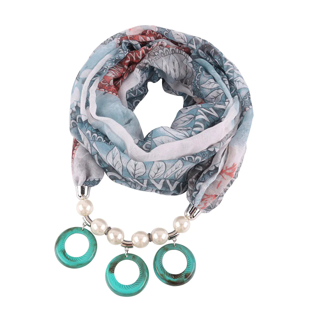 Resin Pendant Circle Necklace with Ethnic Style Cotton