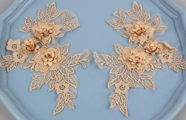 Colorful 3D Lace Applique Flower Patch for Clothing