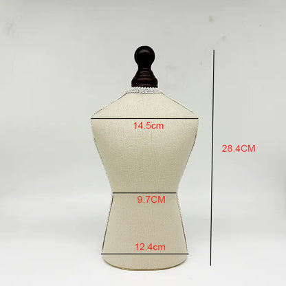 Solid Wood Necklace Display Stand with Burlap (Vintage)