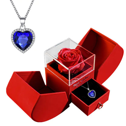 Amazon Preserved Flower Jewelry Box with Necklace