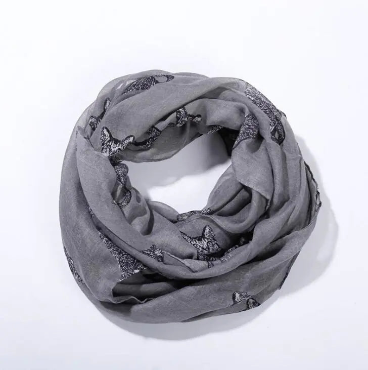 Bali Scarf with Persian Cat Print, Beach Sun Protection