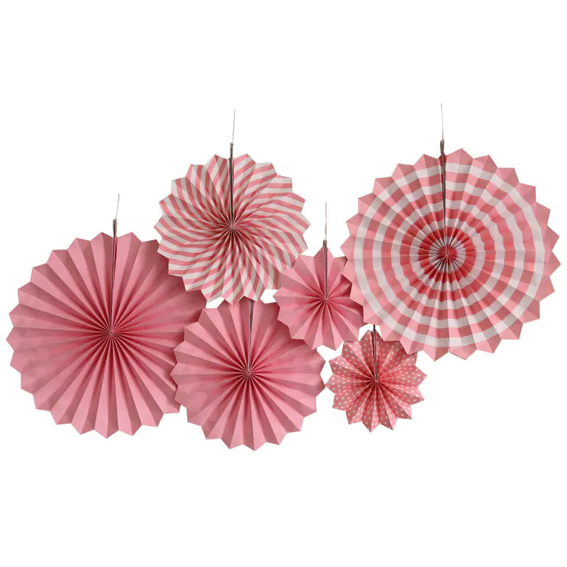 6PCS Paper Flower Fan Decoration Set for Events