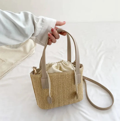 French Woven Straw Shoulder Bag