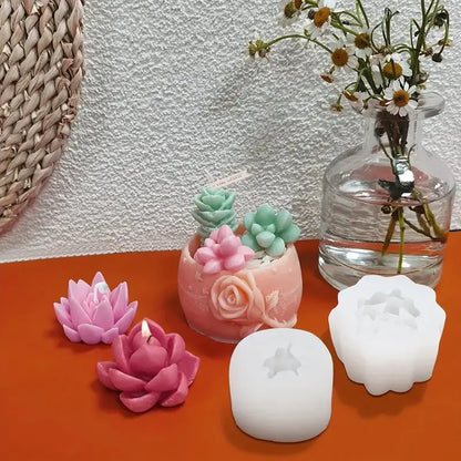 3D Succulent Silicone Mold for Candles and Soaps