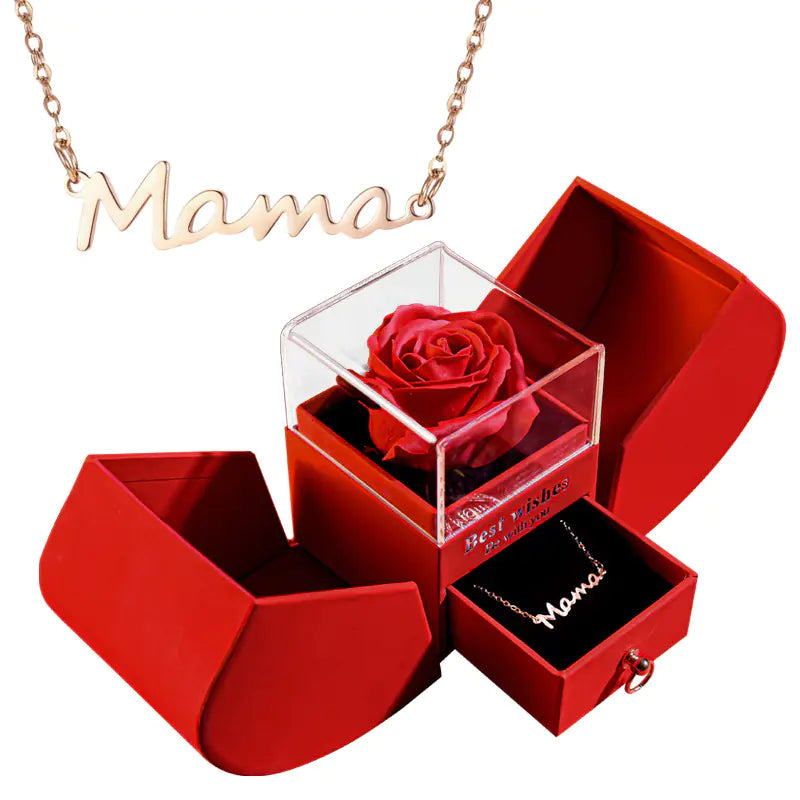 Amazon Preserved Flower Jewelry Box with Necklace