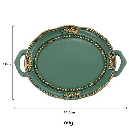 Resin Candle Holder Plate Earrings Necklace Jewelry Set