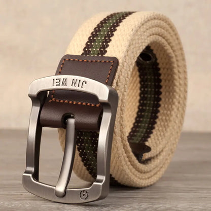 Men's Canvas Belt with Adjustable Length for Outdoor Use