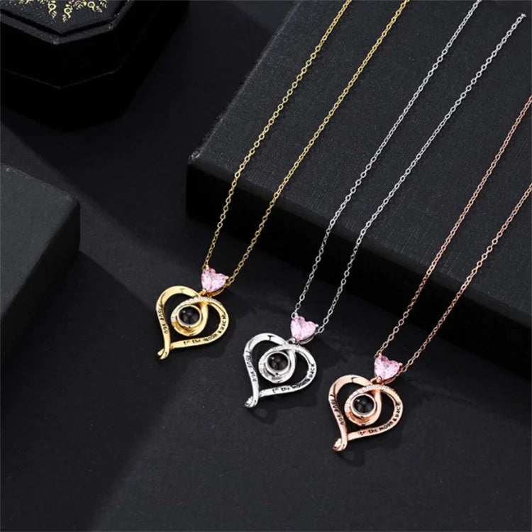 925 Sterling Silver Heart Letter Necklace