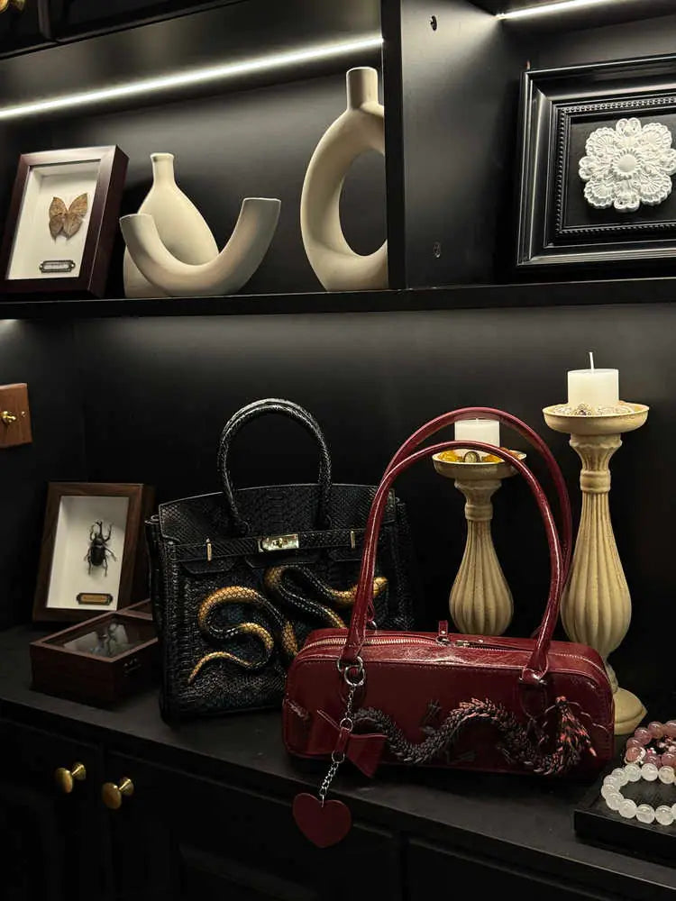 Red Dragon Chinese Style Designer Bowling Bag