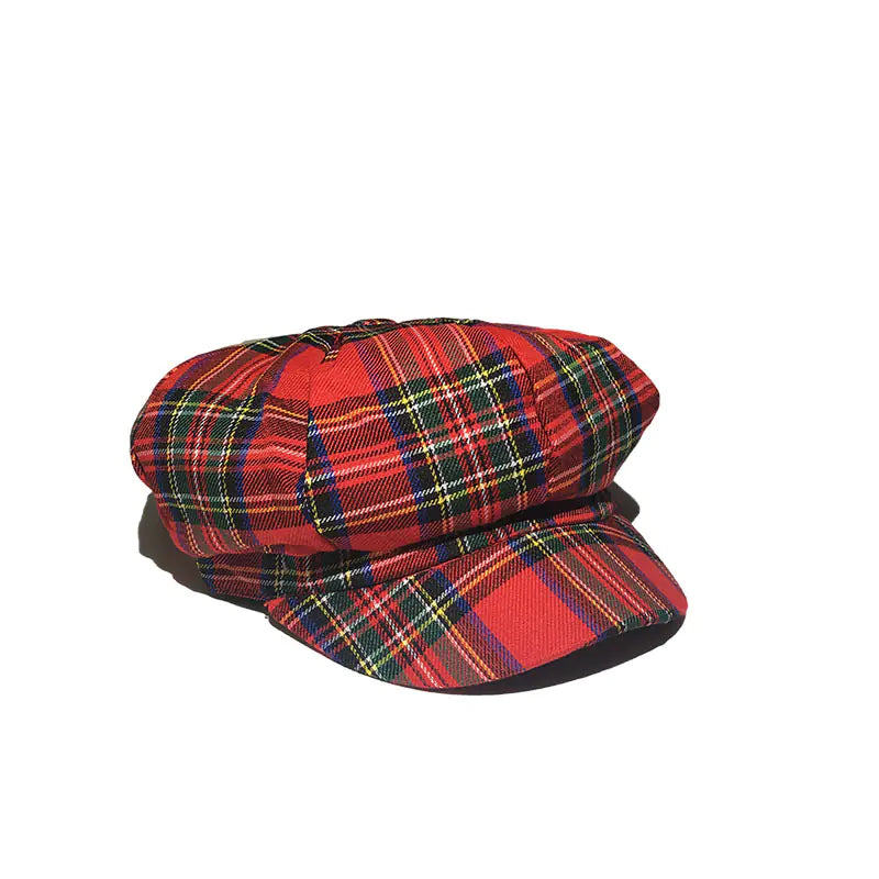 British Style Patterned Newsboy Cap for Artists