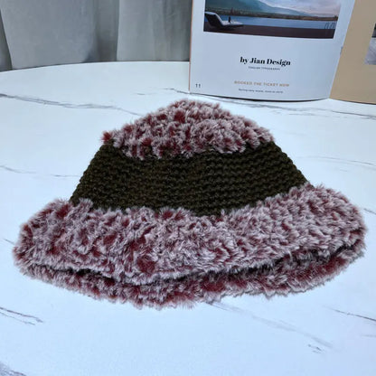 Korean Plush Fisherman Hat with Japanese Knitting Wool
