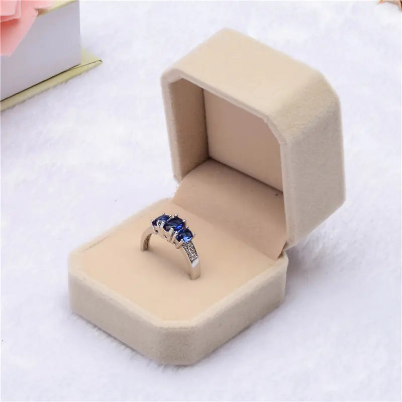 Pink Velvet Jewelry Box for Rings and Accessories
