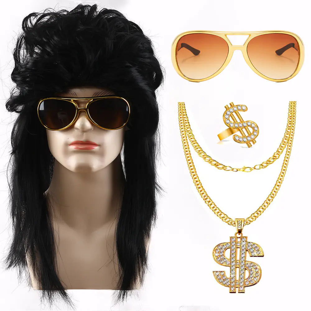 80s Punk Cosplay Tiger King Wig Hat for Men