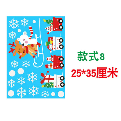Christmas Static Window Stickers - Snowflakes & Santa Decor